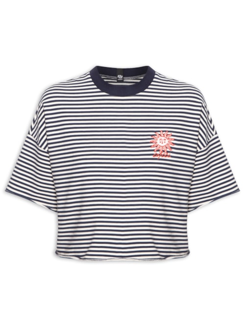 Camiseta Feminina Listrada – Azul