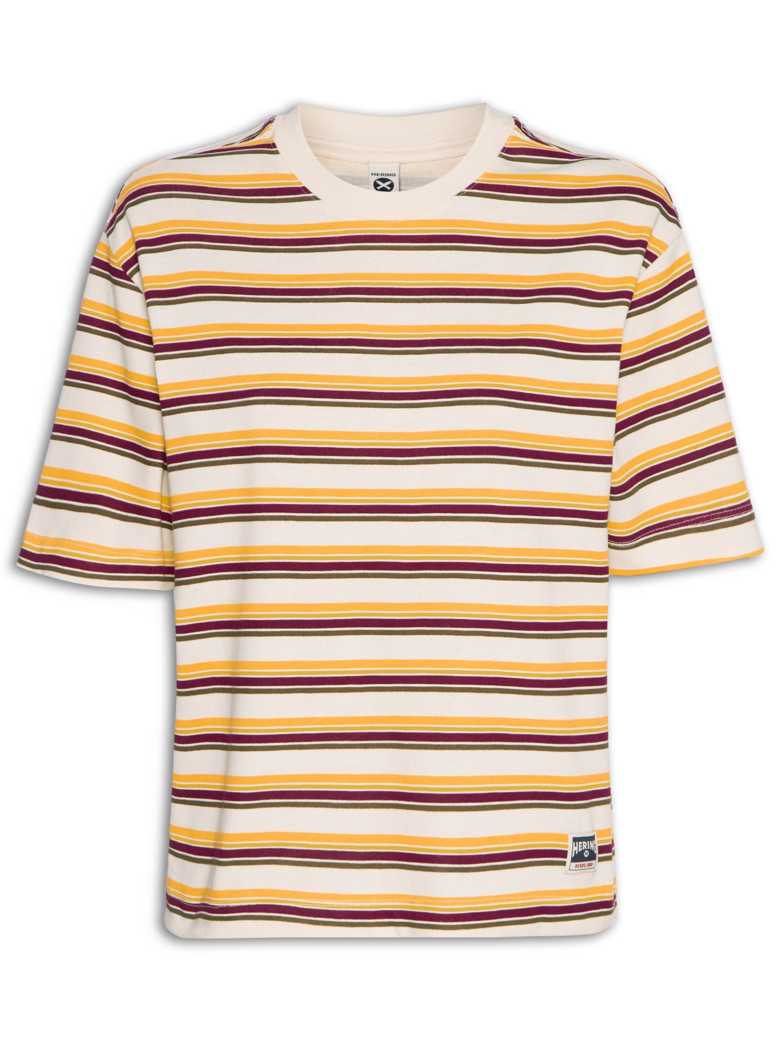 Camiseta Feminina Listrada Bege Hering