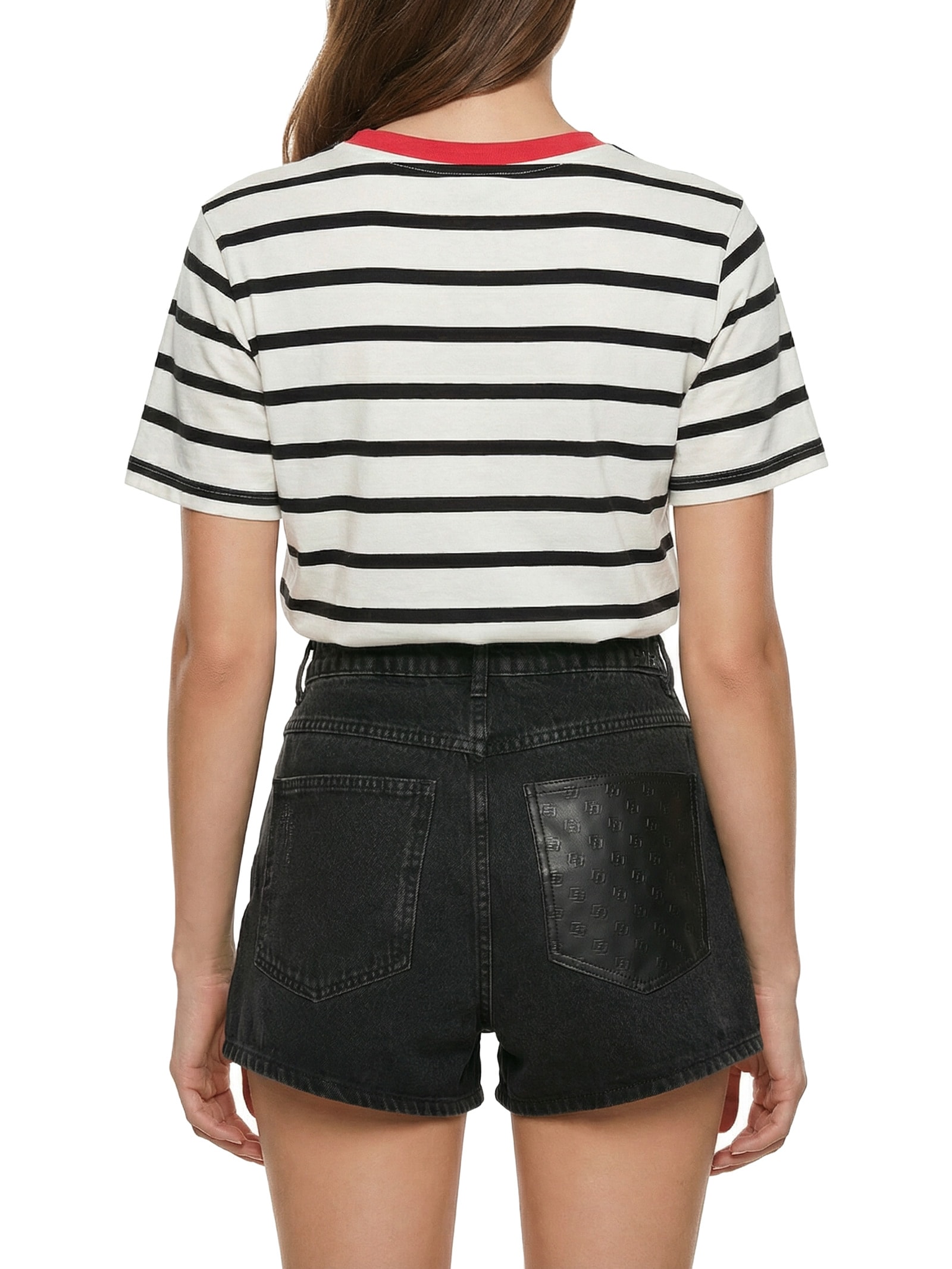 Camiseta Feminina Listrada Branco Colcci