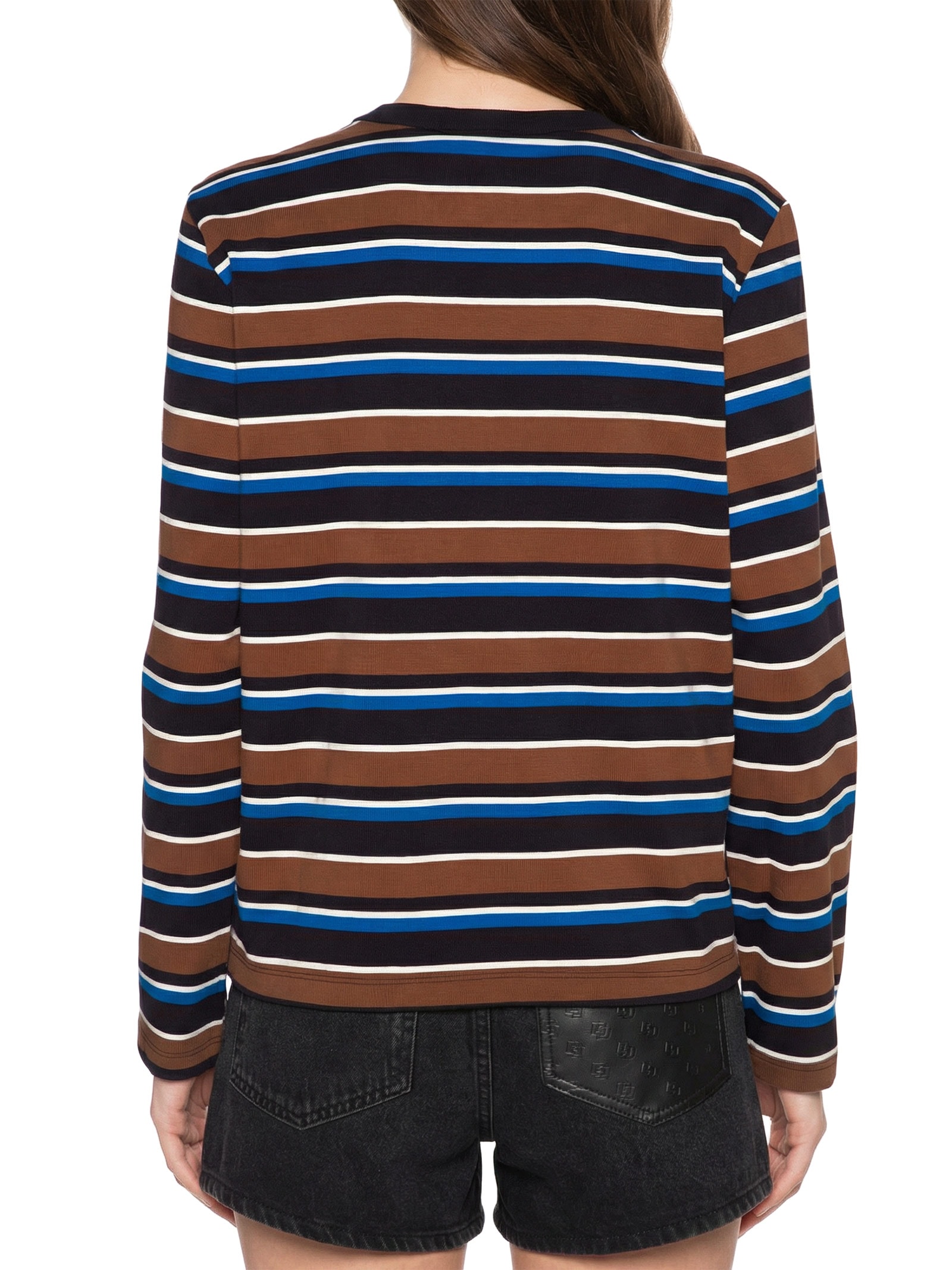 Camiseta Feminina Listrada Marrom Colcci