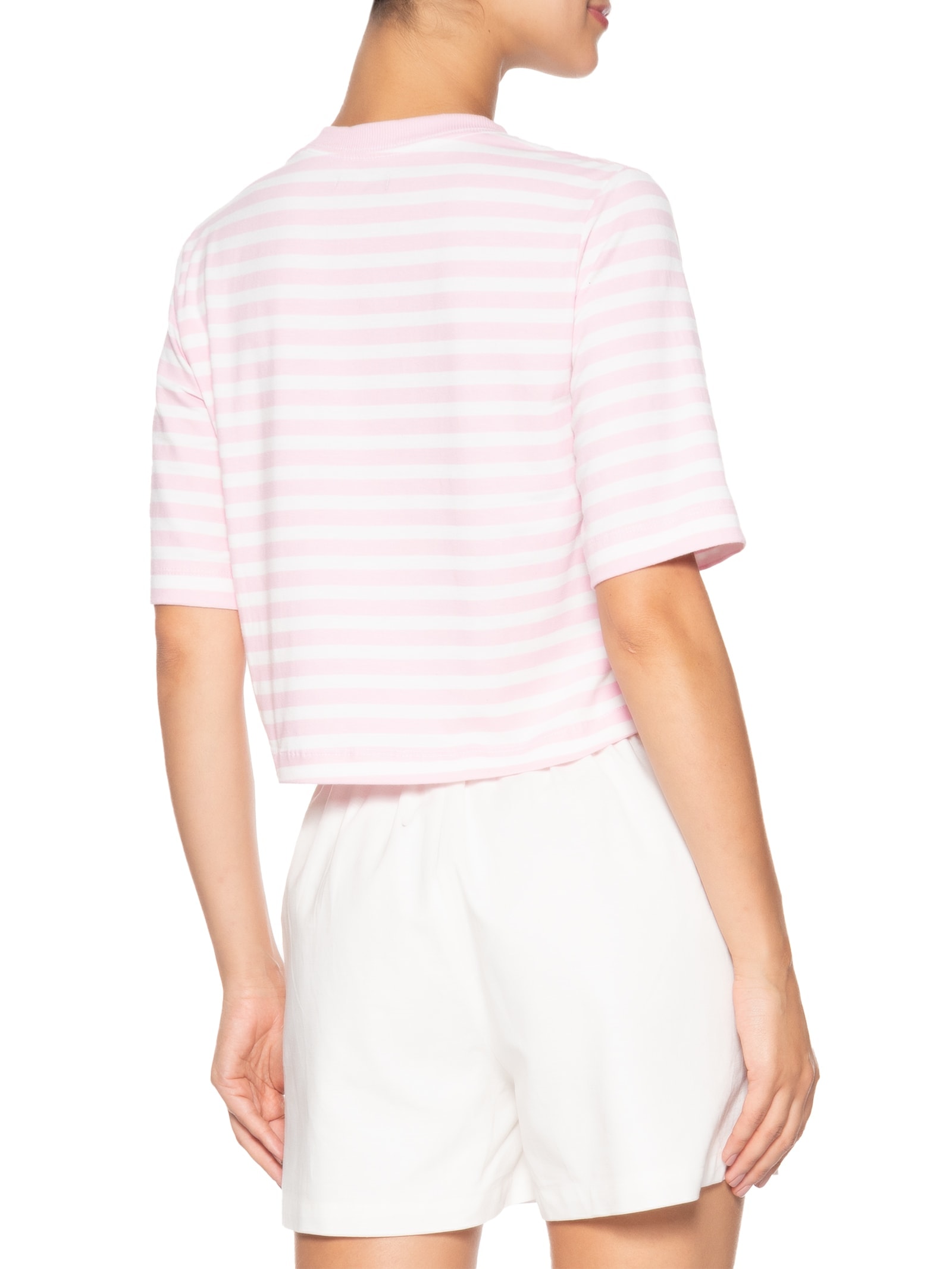 Camiseta Feminina Listrada Rosa Market 33