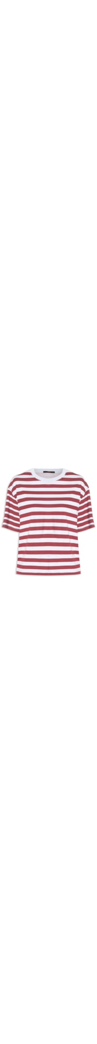 Camiseta Feminina Listras Fio Tinto - Vermelho