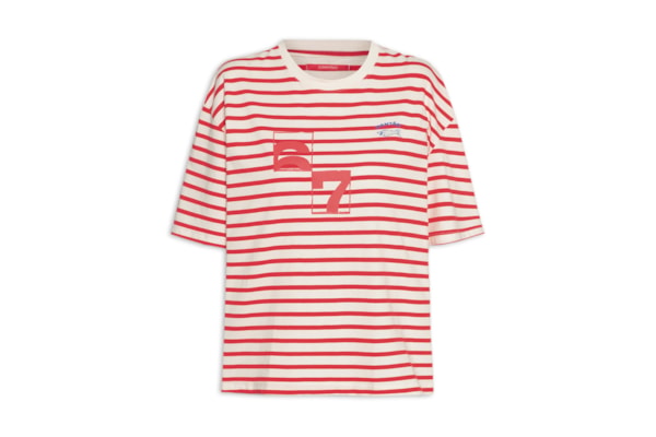 Camiseta Feminina Listras Memórias - Vermelho