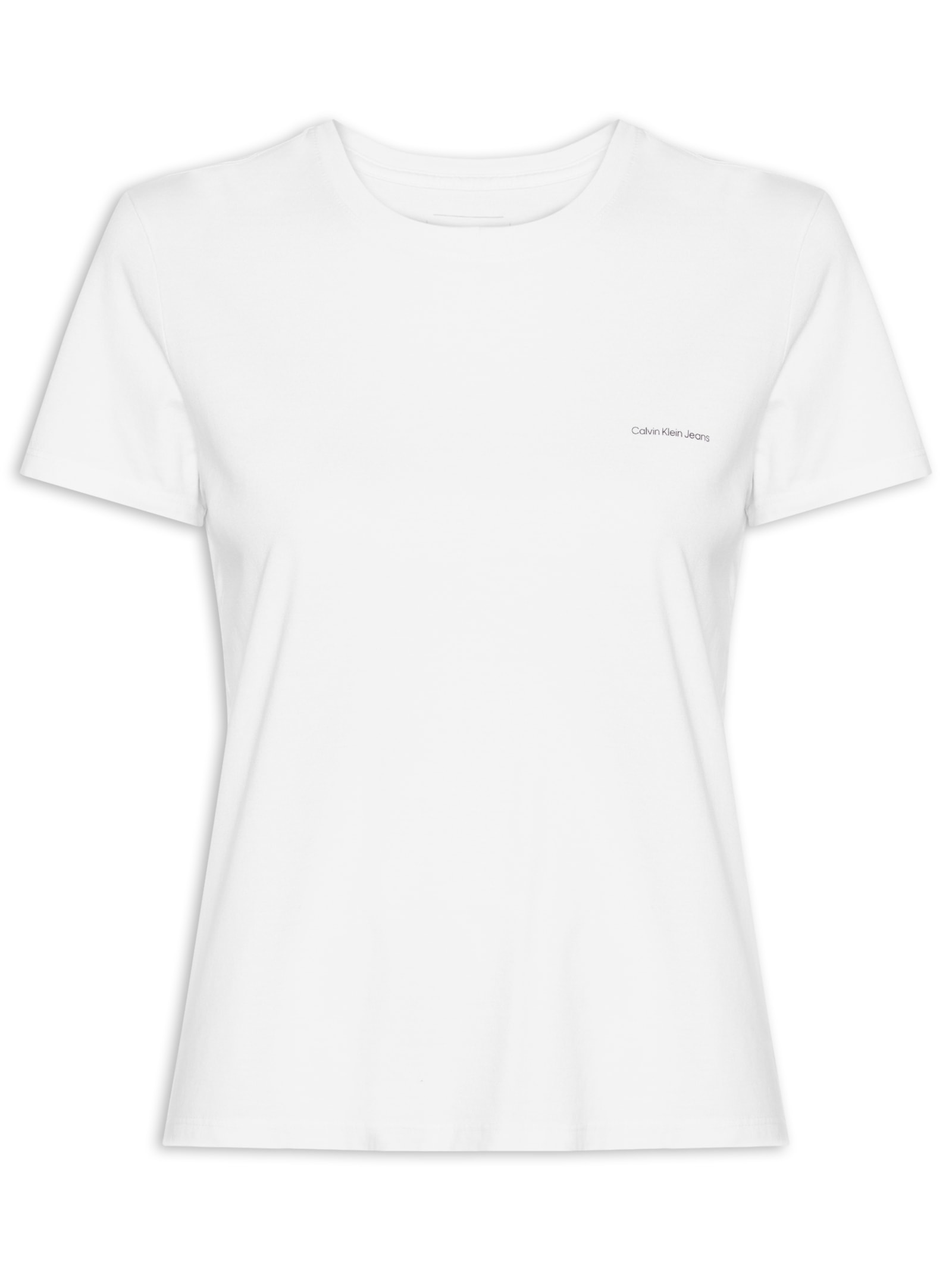Camiseta Feminina Logo Básico Peito – Branco Calvin Klein Jeans