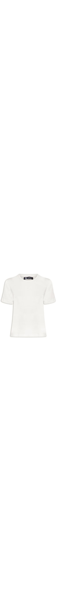 Camiseta Feminina Logo Bordado - Off White
