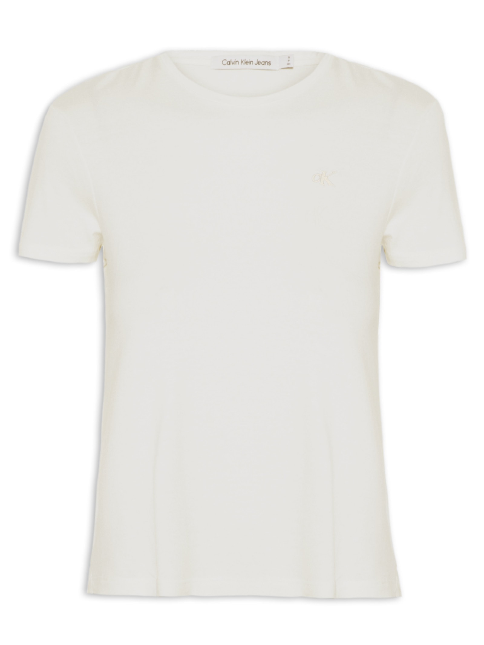 Camiseta Feminina Logo Viscose Off White Calvin Klein Jeans