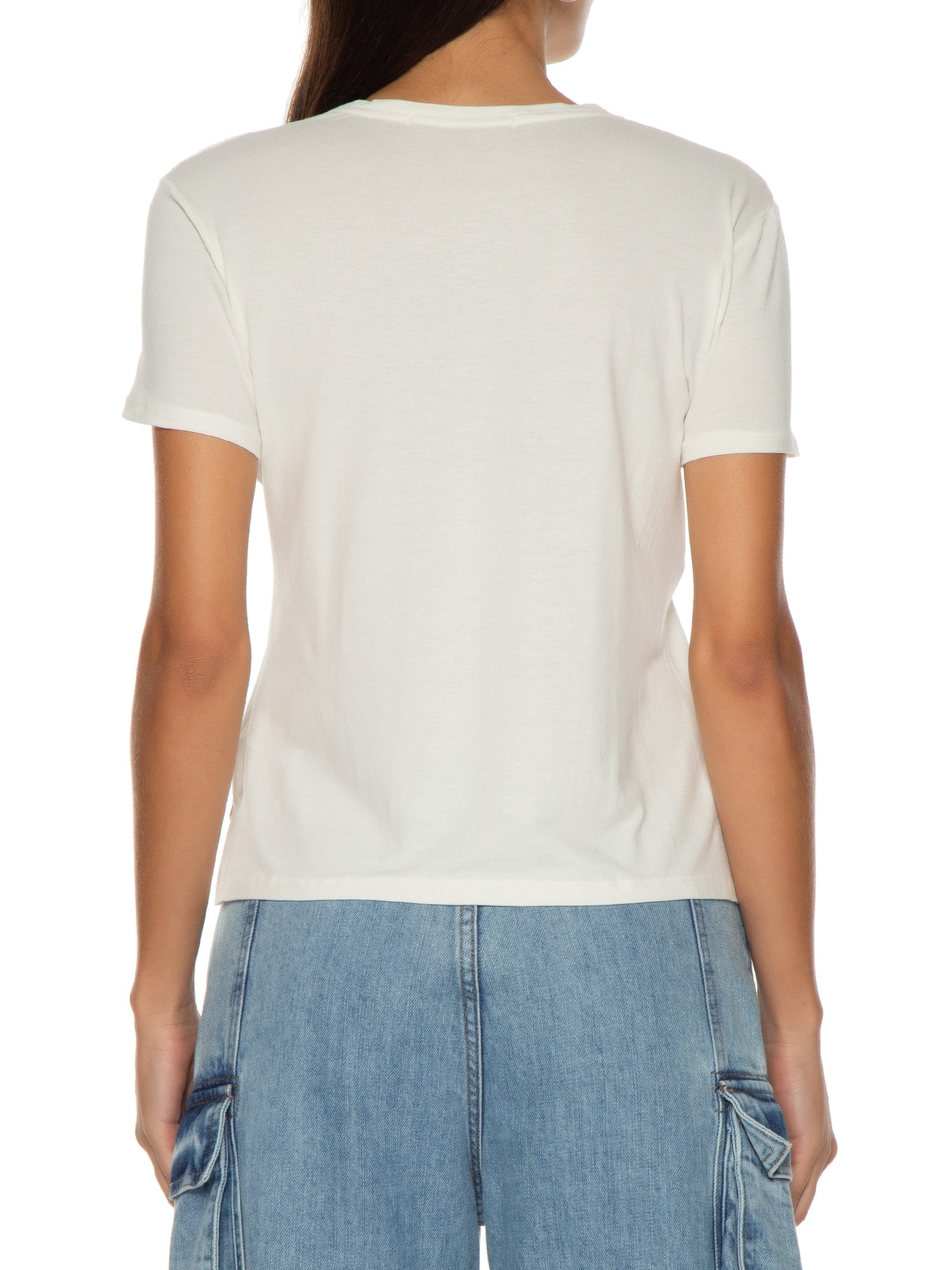 Camiseta Feminina Logo Viscose Off White Calvin Klein Jeans