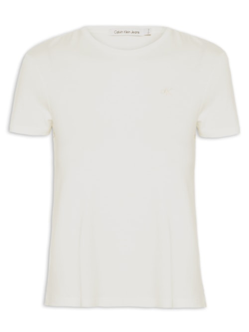 Camiseta Feminina Logo Viscose - Off White