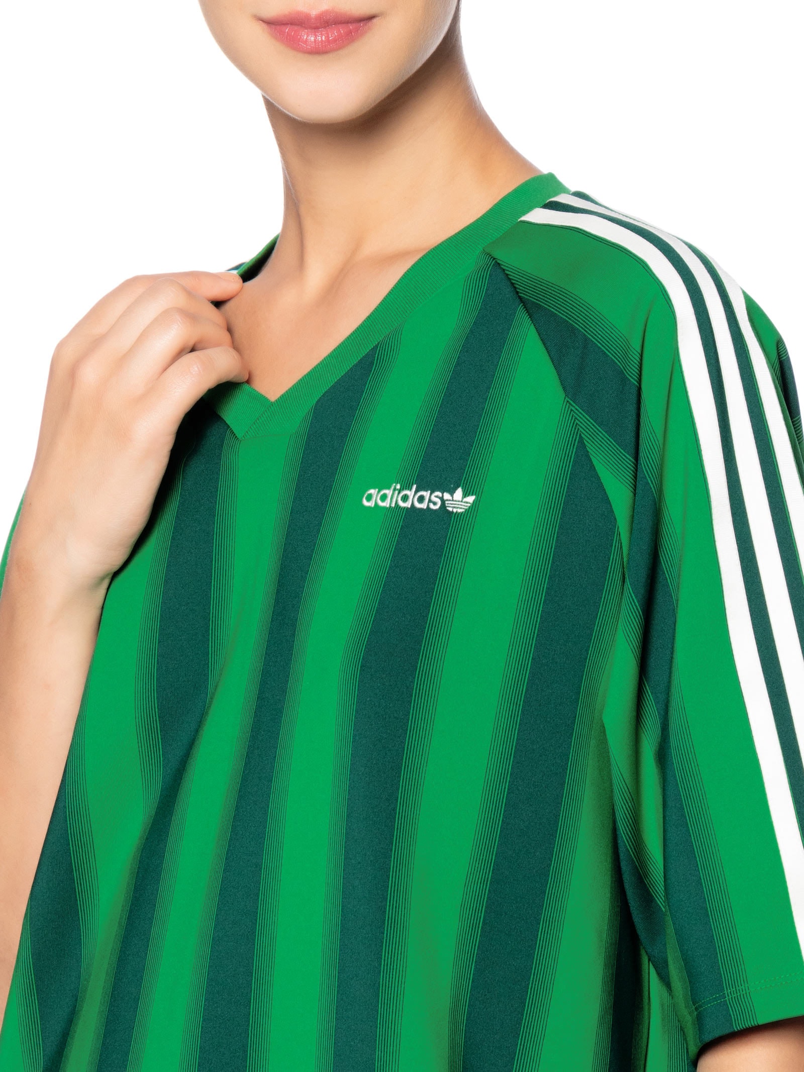 Camiseta Feminina Loose Linear Verde Adidas Originals