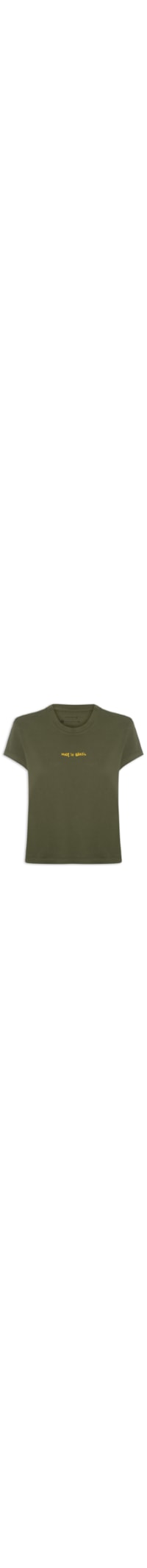 Camiseta Feminina Made In Brazil Bordado - Verde