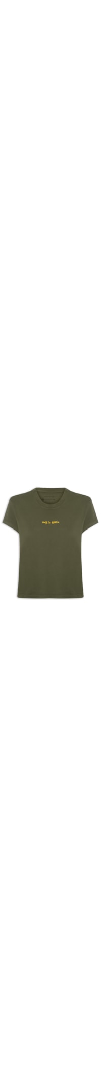 Camiseta Feminina Made In Brazil Bordado - Verde