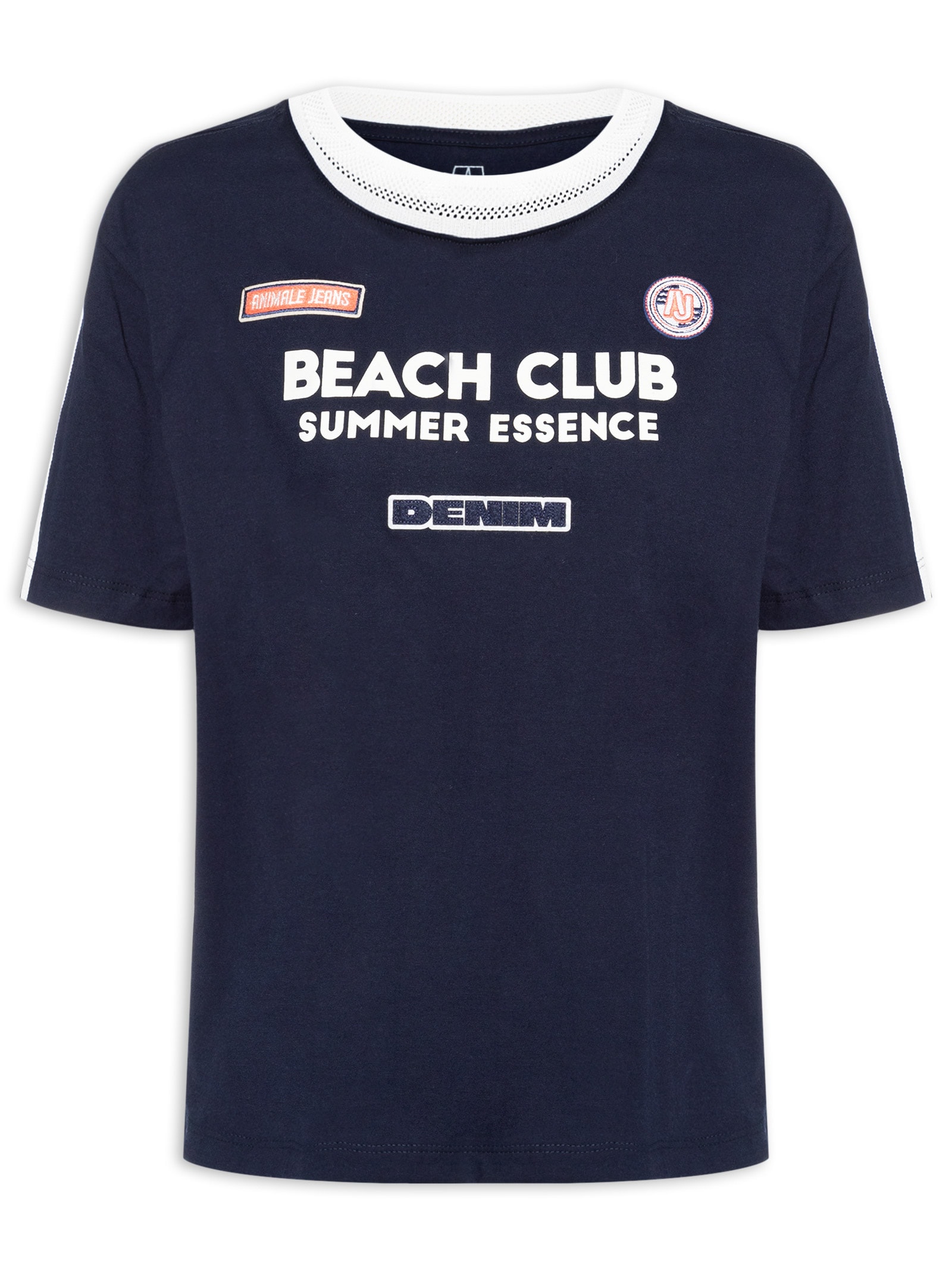 Camiseta  Feminina Malha AJ Team Azul Animale Jeans