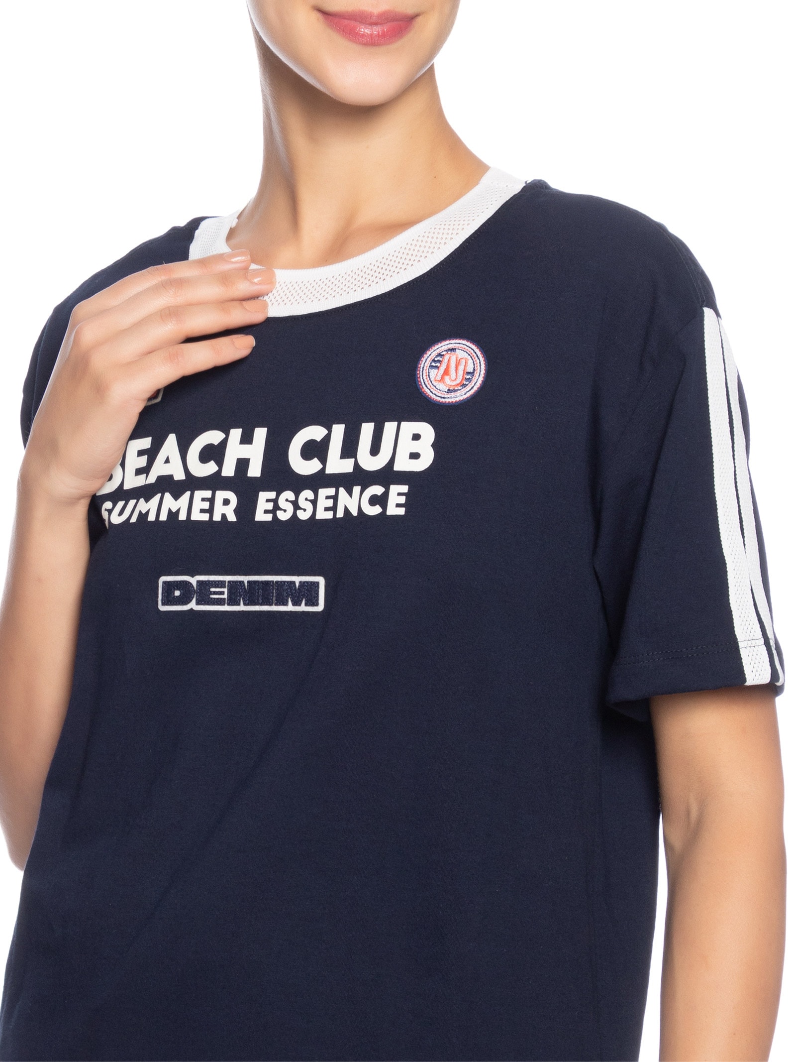 Camiseta  Feminina Malha AJ Team Azul Animale Jeans