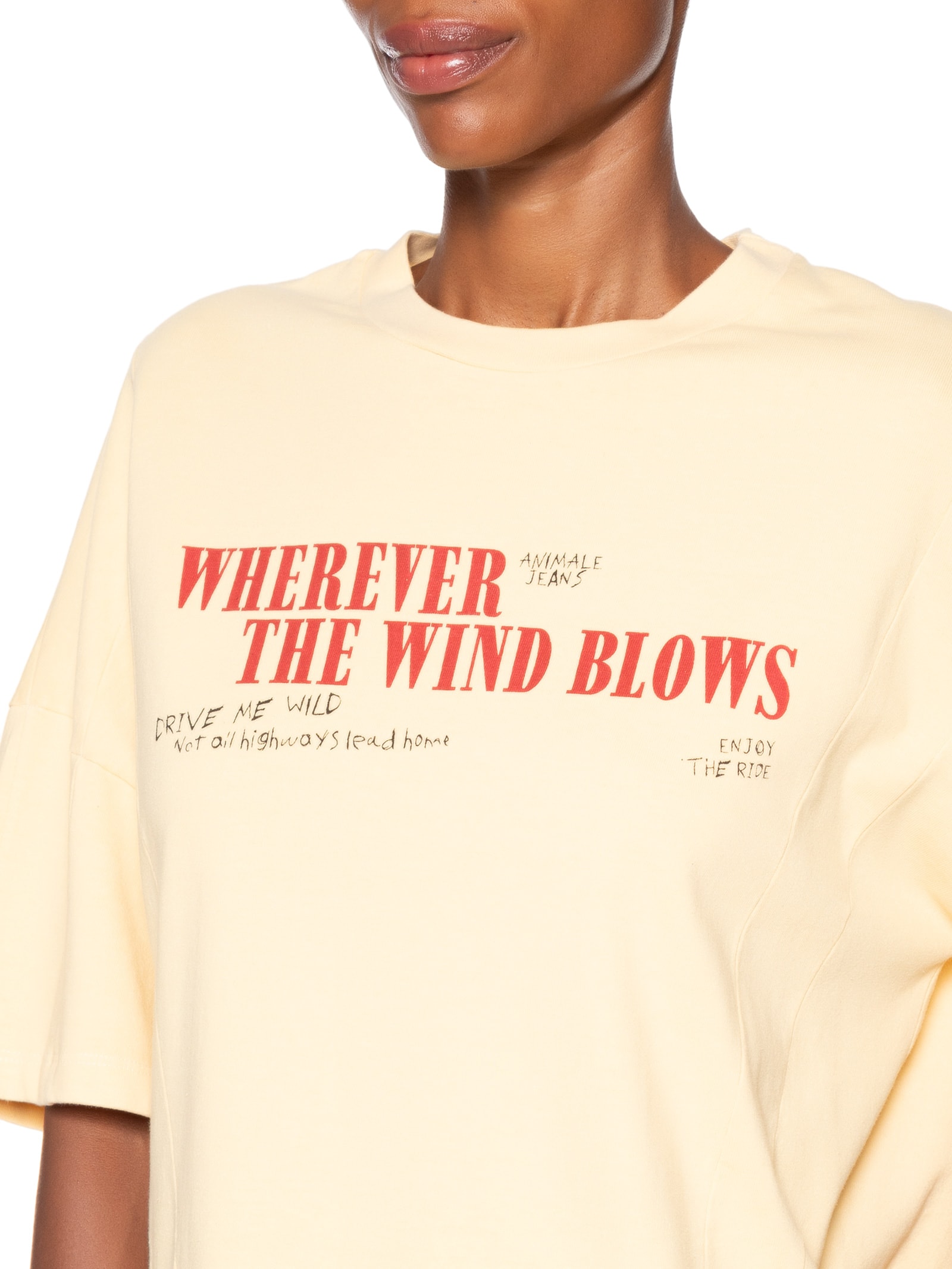 Camiseta Feminina Malha Color Amarelo Animale Jeans