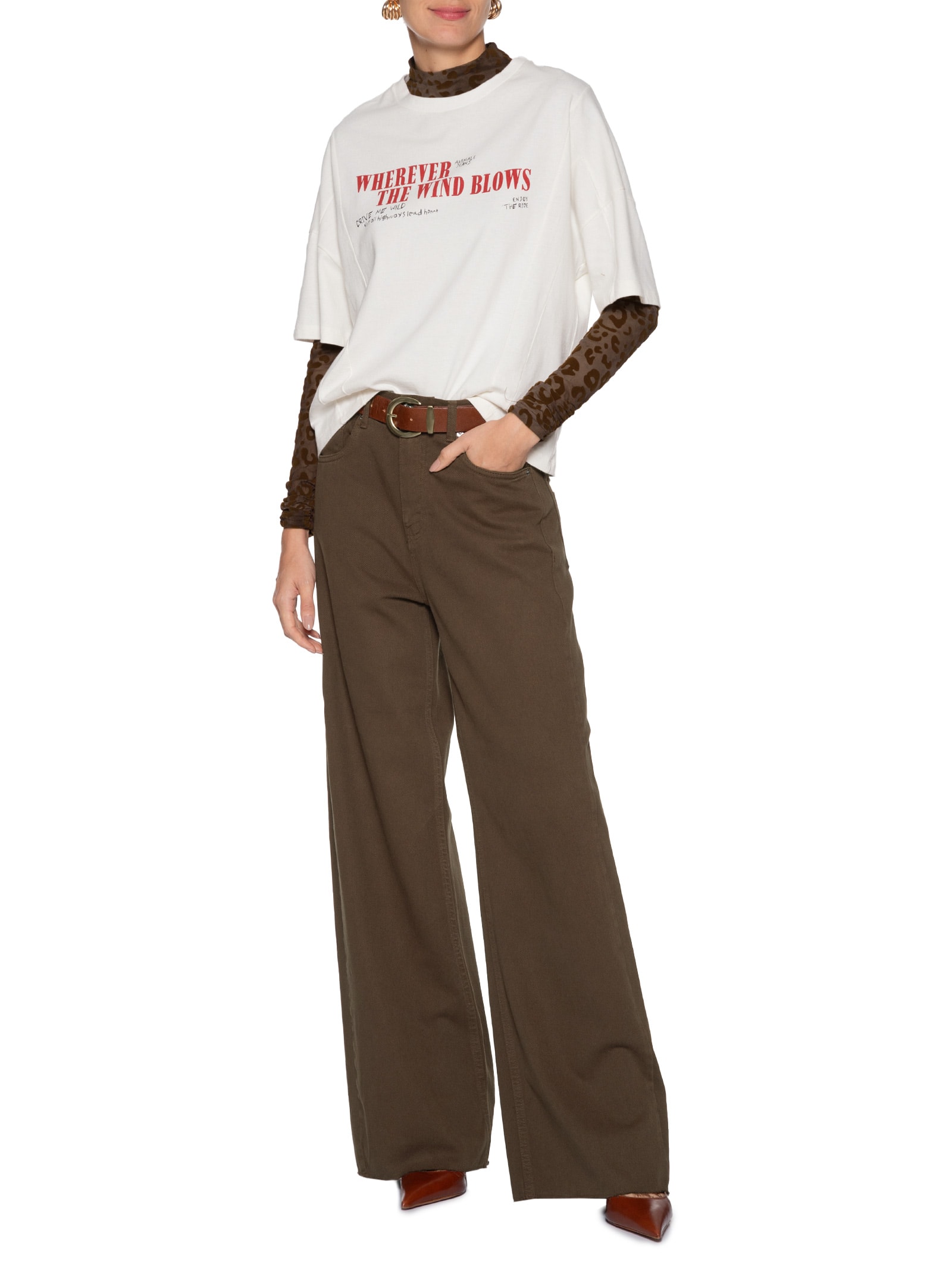 Camiseta Feminina Malha Color Branco Animale Jeans