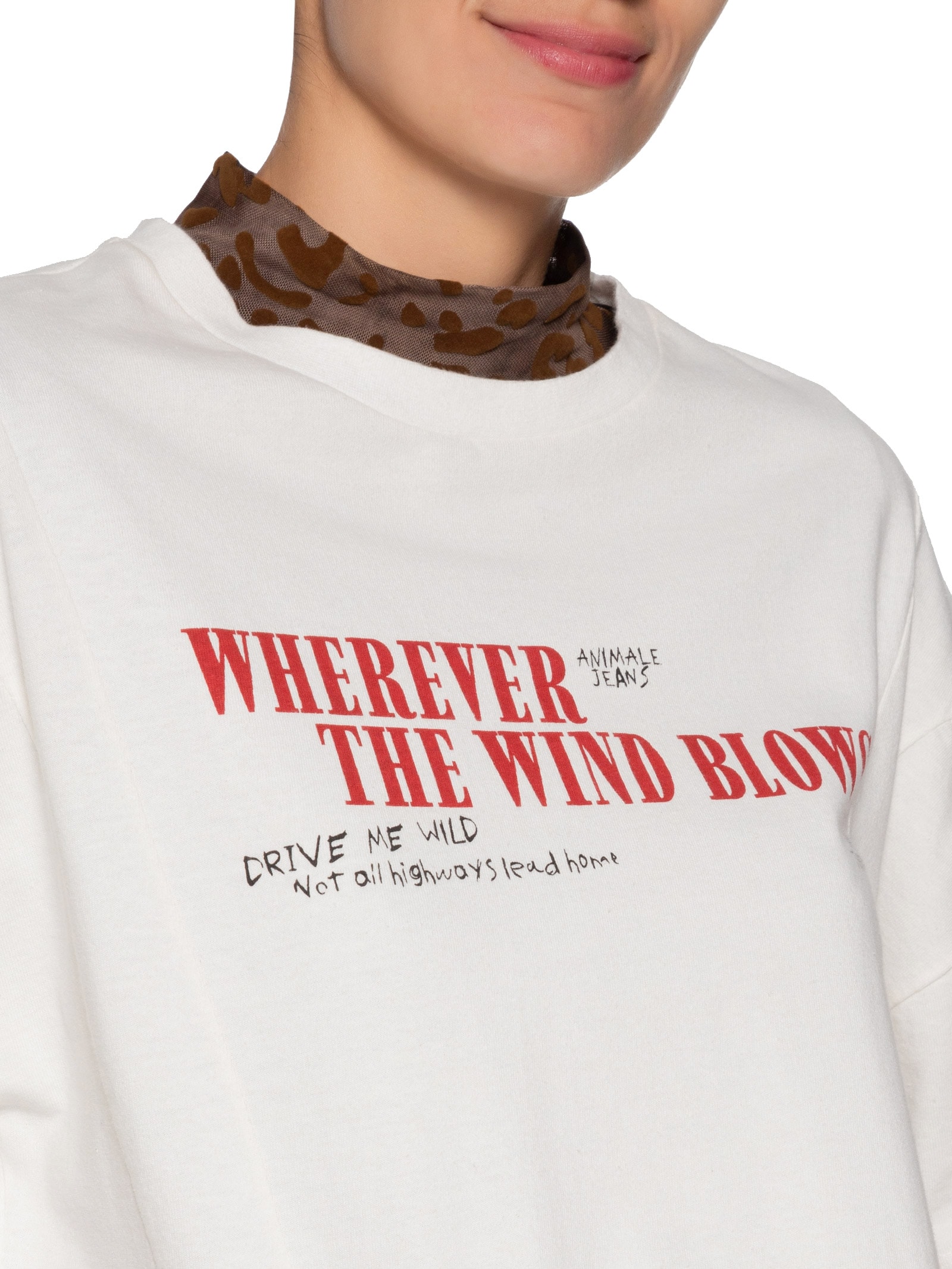 Camiseta Feminina Malha Color Branco Animale Jeans