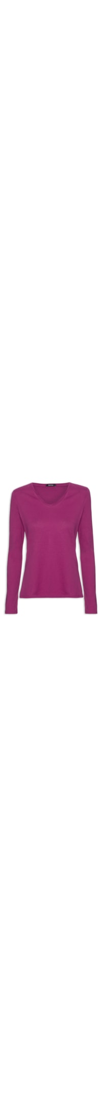 Camiseta Feminina Malha Com Decote V - Roxo