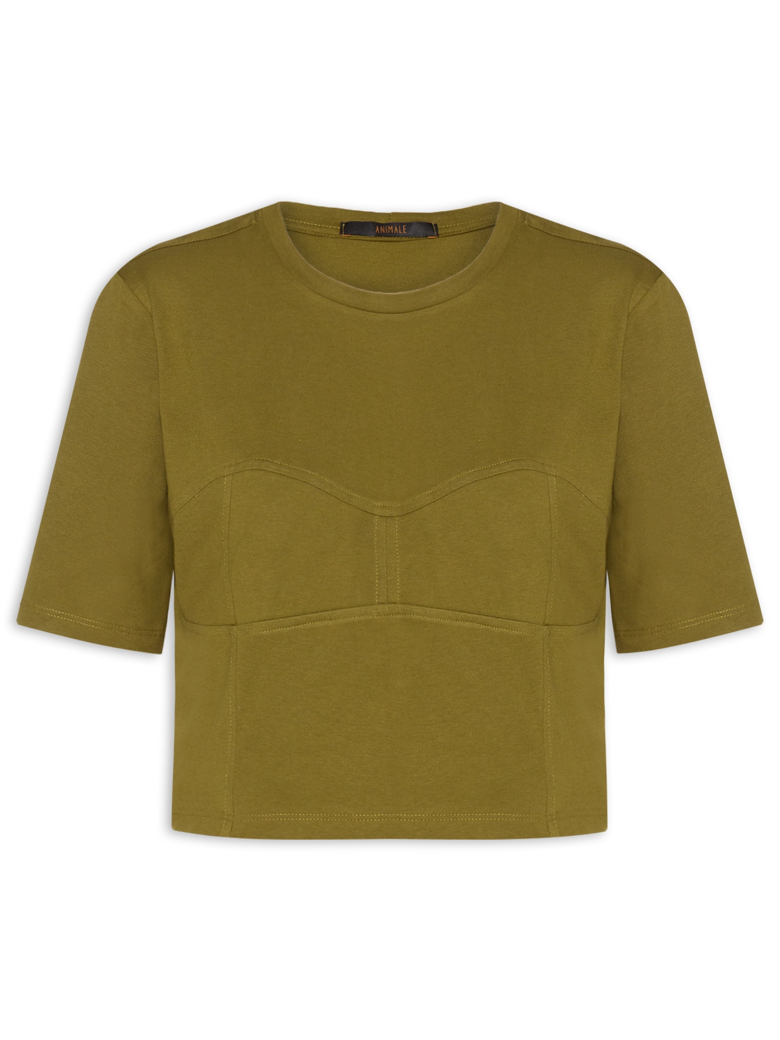 Camiseta Feminina Malha Corselet Figo Verde Animale