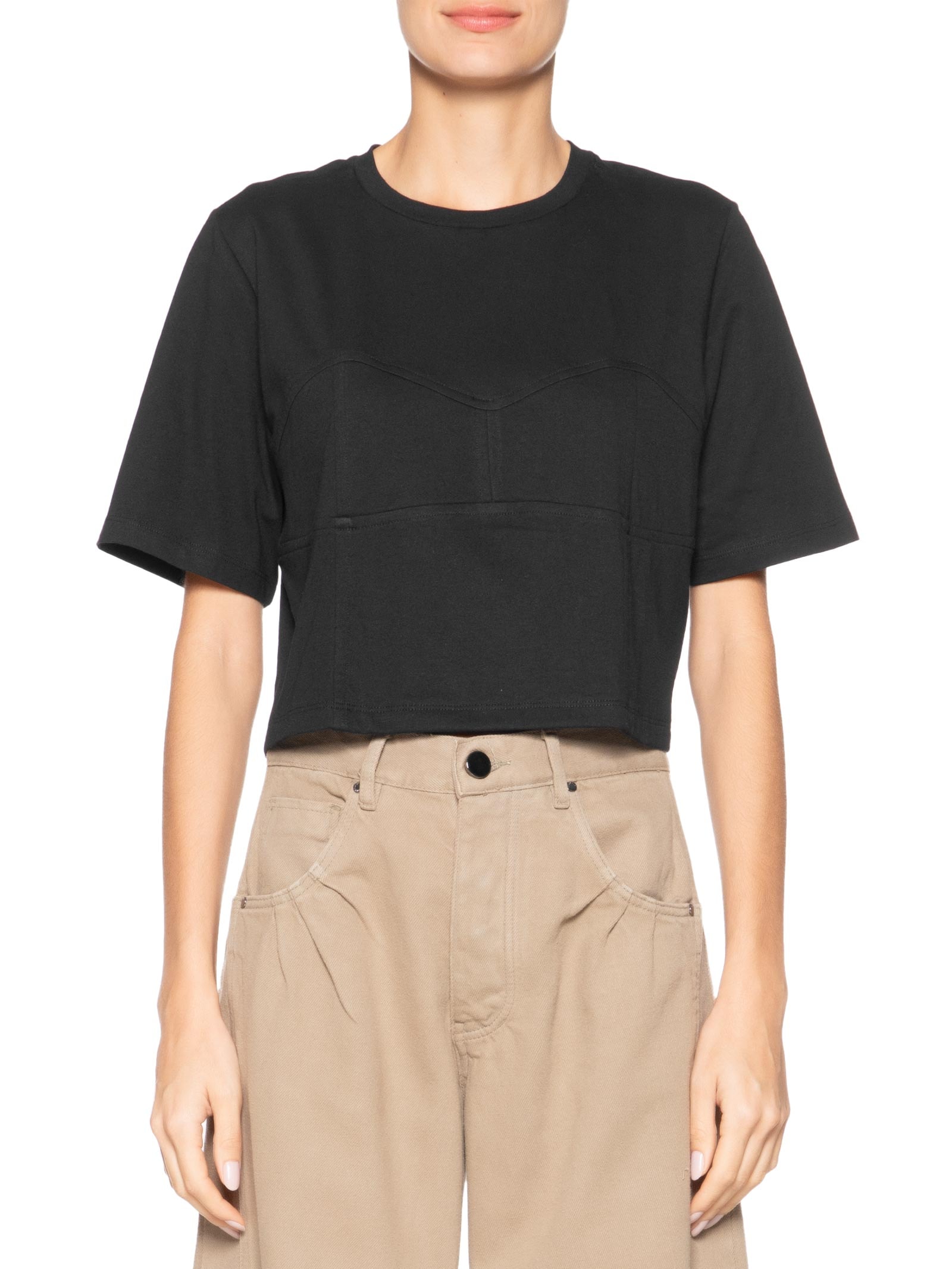 Camiseta Feminina Malha Corselet Preto Animale