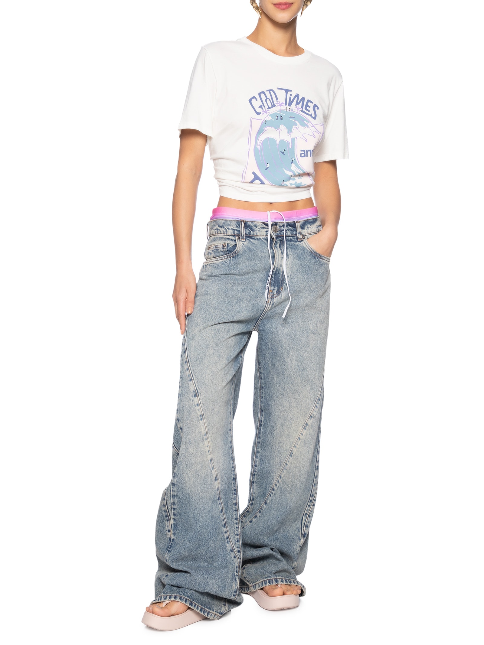 Camiseta Feminina Malha Estampada Off White  Animale Jeans