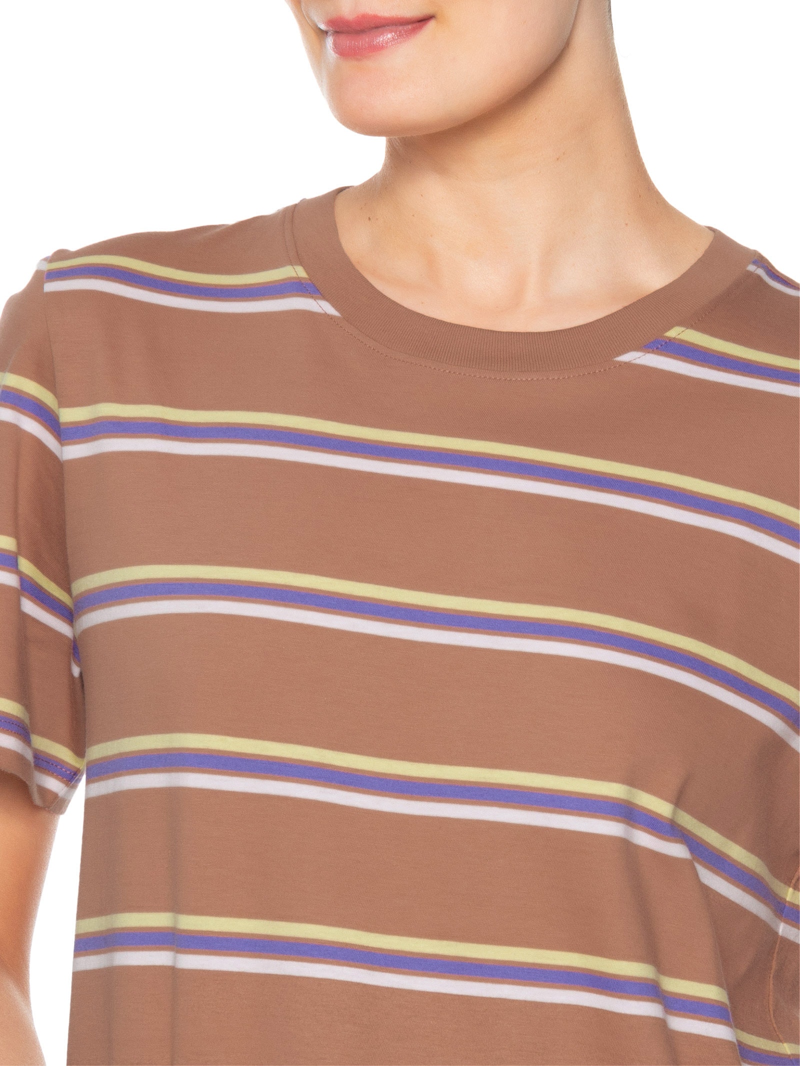 Camiseta Feminina Malha Fio Tinto Bronze Light Marrom Animale