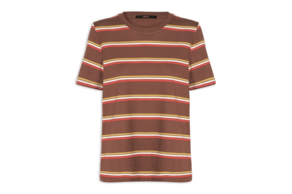 Camiseta Feminina Malha Fio Tinto - Marrom