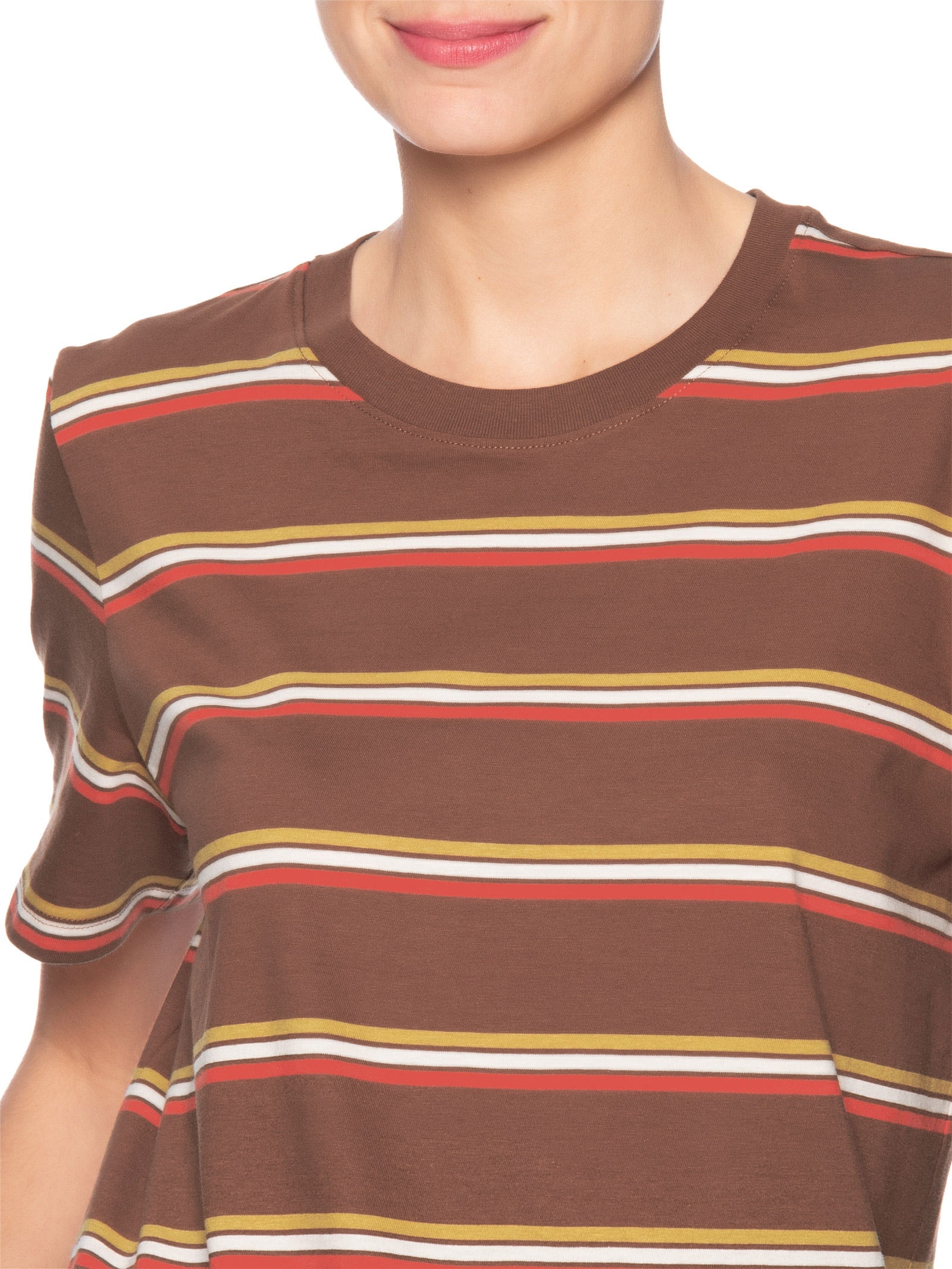 Camiseta Feminina Malha Fio Tinto Marrom Animale