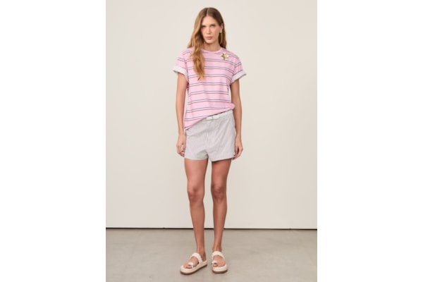 Camiseta Feminina Malha Fio Tinto - Rosa