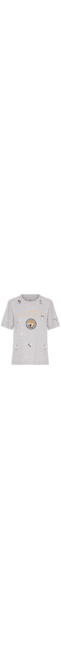Camiseta Feminina Malha Leopard Bordados - Cinza