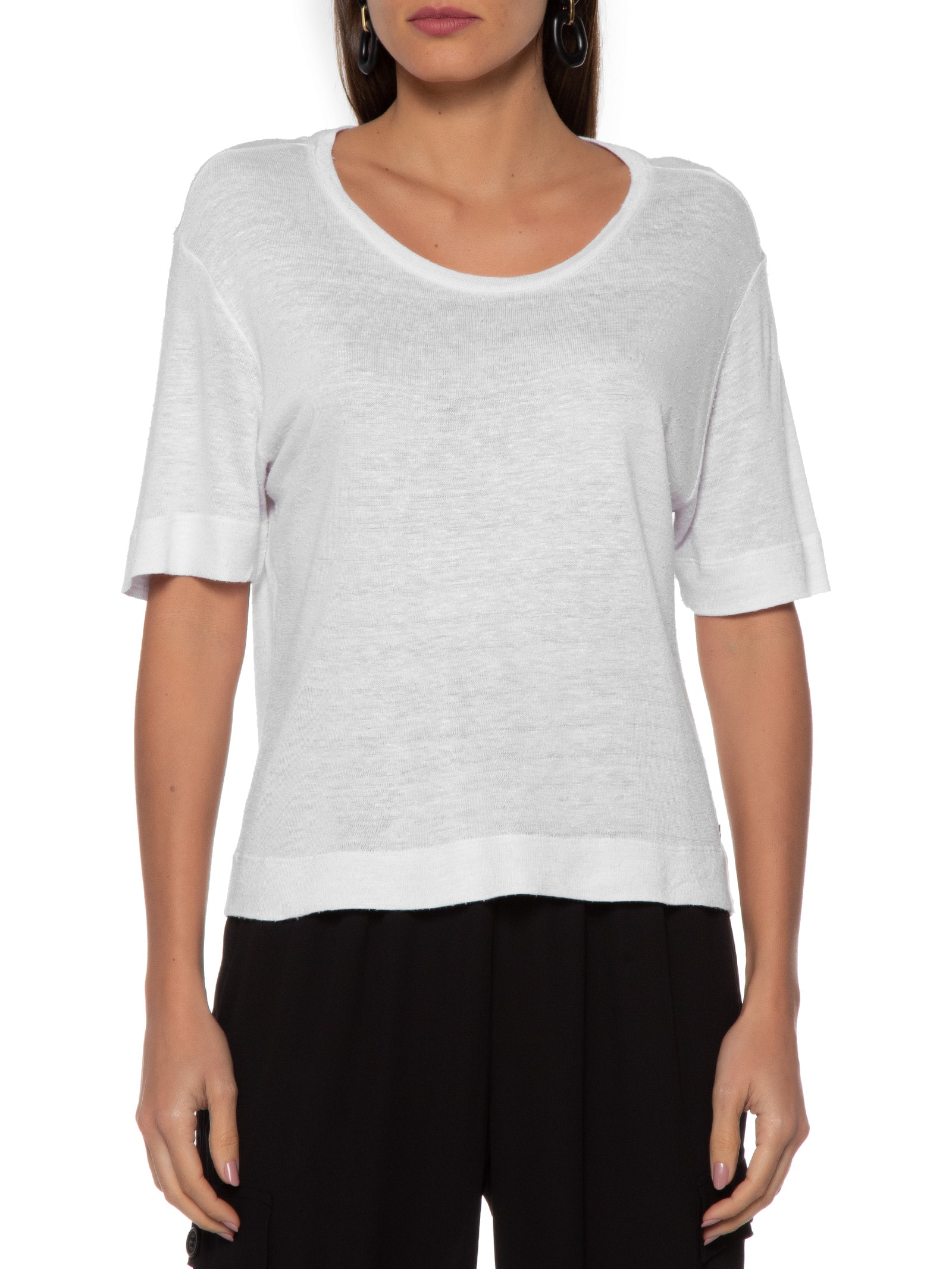 Camiseta Feminina Malha Manga Curta Branco Mob
