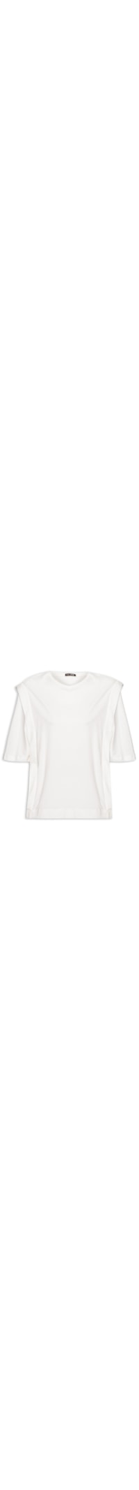 Camiseta Feminina Malha Prega Ombro - Off White
