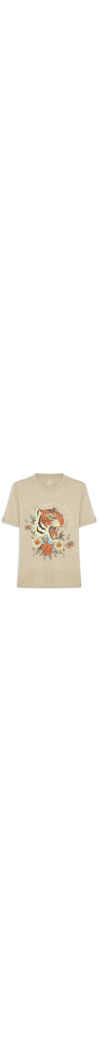 Camiseta Feminina Malha Tiger And Flowers - Cinza