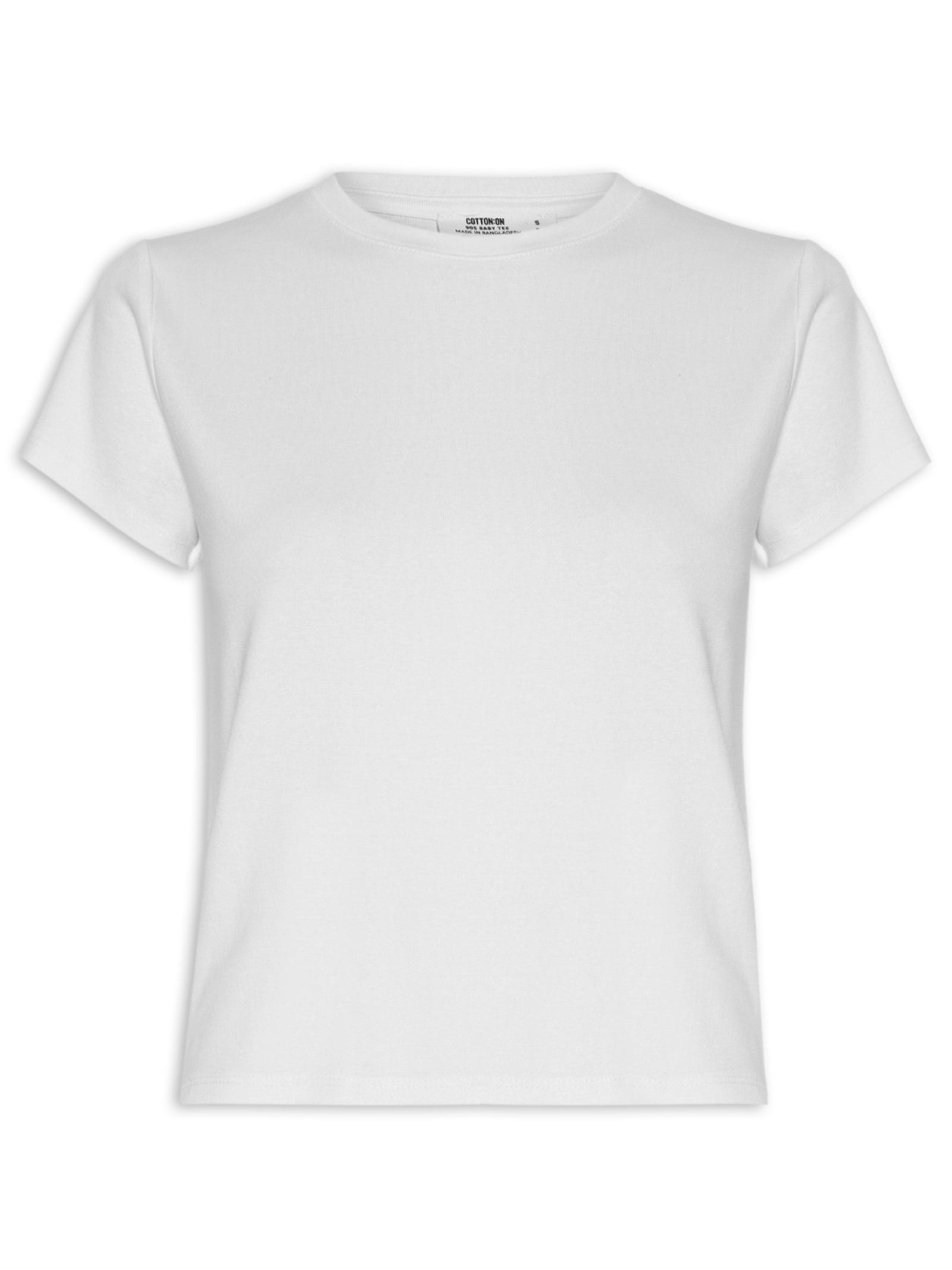 Camiseta Feminina Manga Curta 90s Baby Tee Branco Cotton On