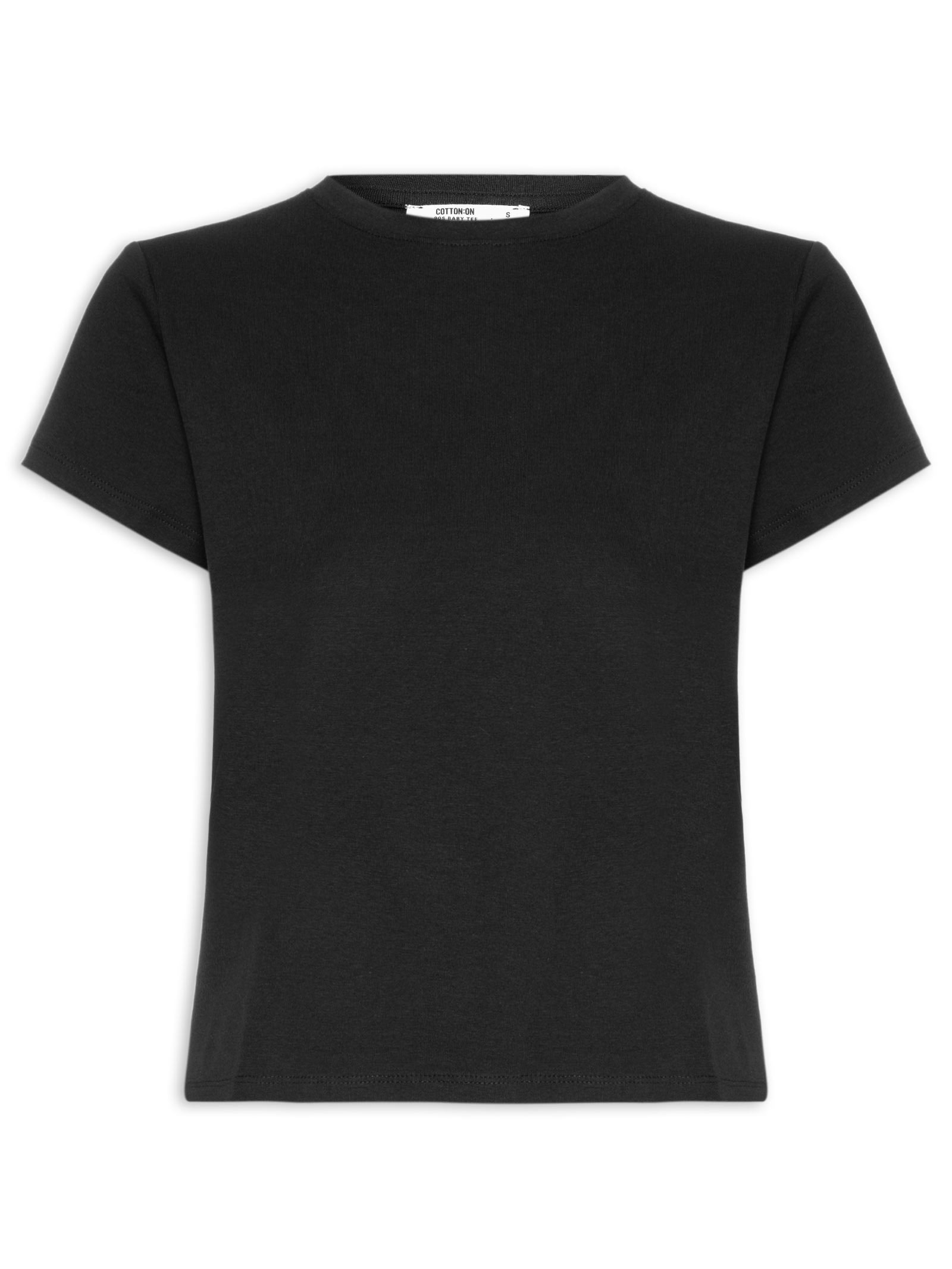 Camiseta Feminina Manga Curta 90s Baby Tee Preto Cotton On