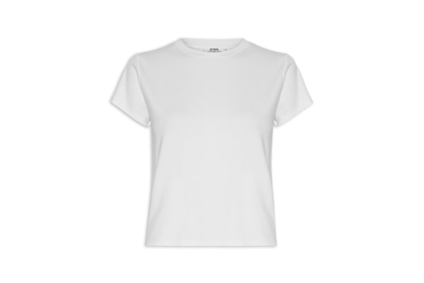 Camiseta Feminina Manga Curta 90s Baby Tee – Branco