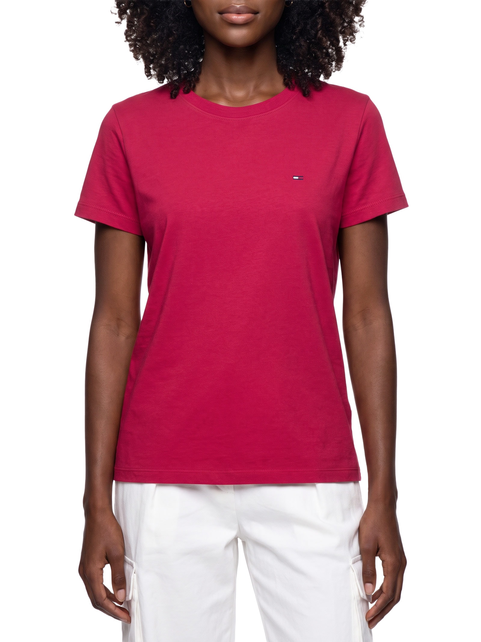 Camiseta Feminina Manga Curta Ab C-Neck Tee Vermelho Tommy Jeans