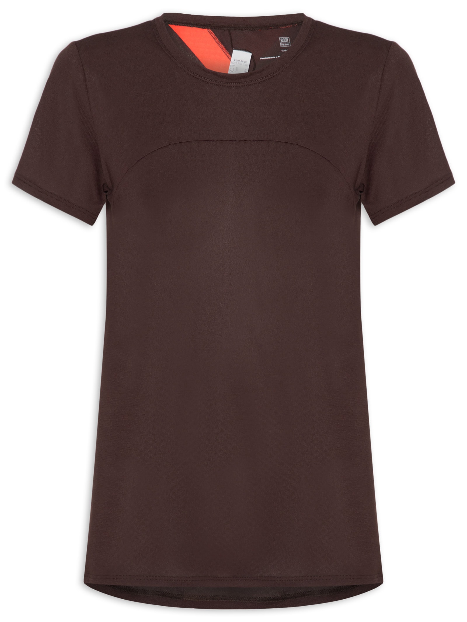 Camiseta Feminina Manga Curta Body Fresh Flame Marrom Body For Sure