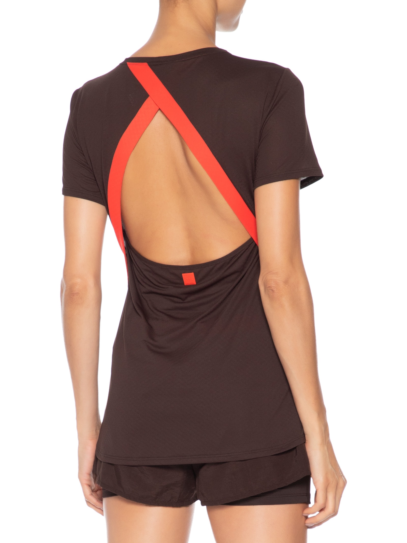 Camiseta Feminina Manga Curta Body Fresh Flame Marrom Body For Sure