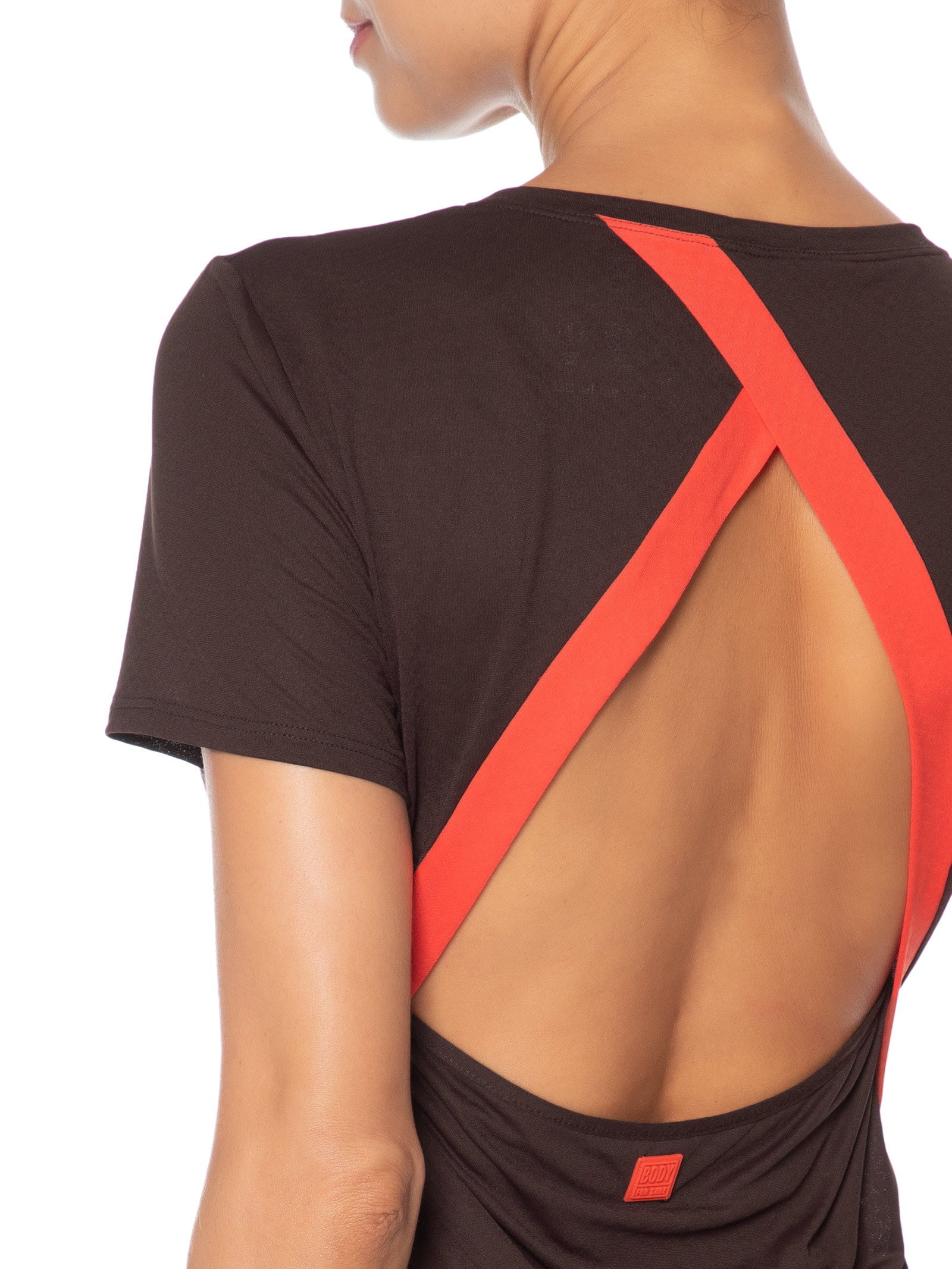 Camiseta Feminina Manga Curta Body Fresh Flame Marrom Body For Sure