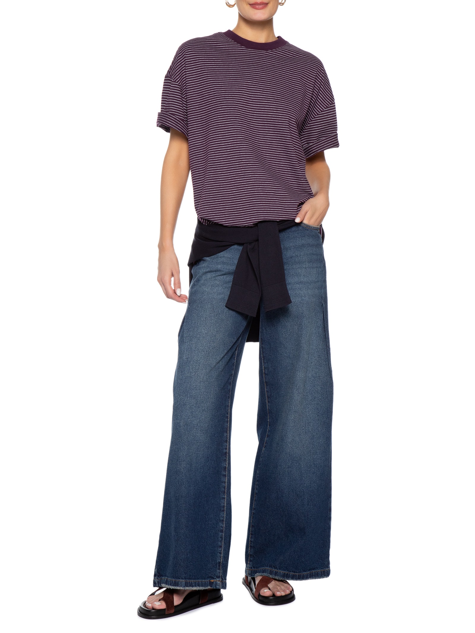 Camiseta Feminina Manga Curta Boxy Sleeve Roxo Cotton On