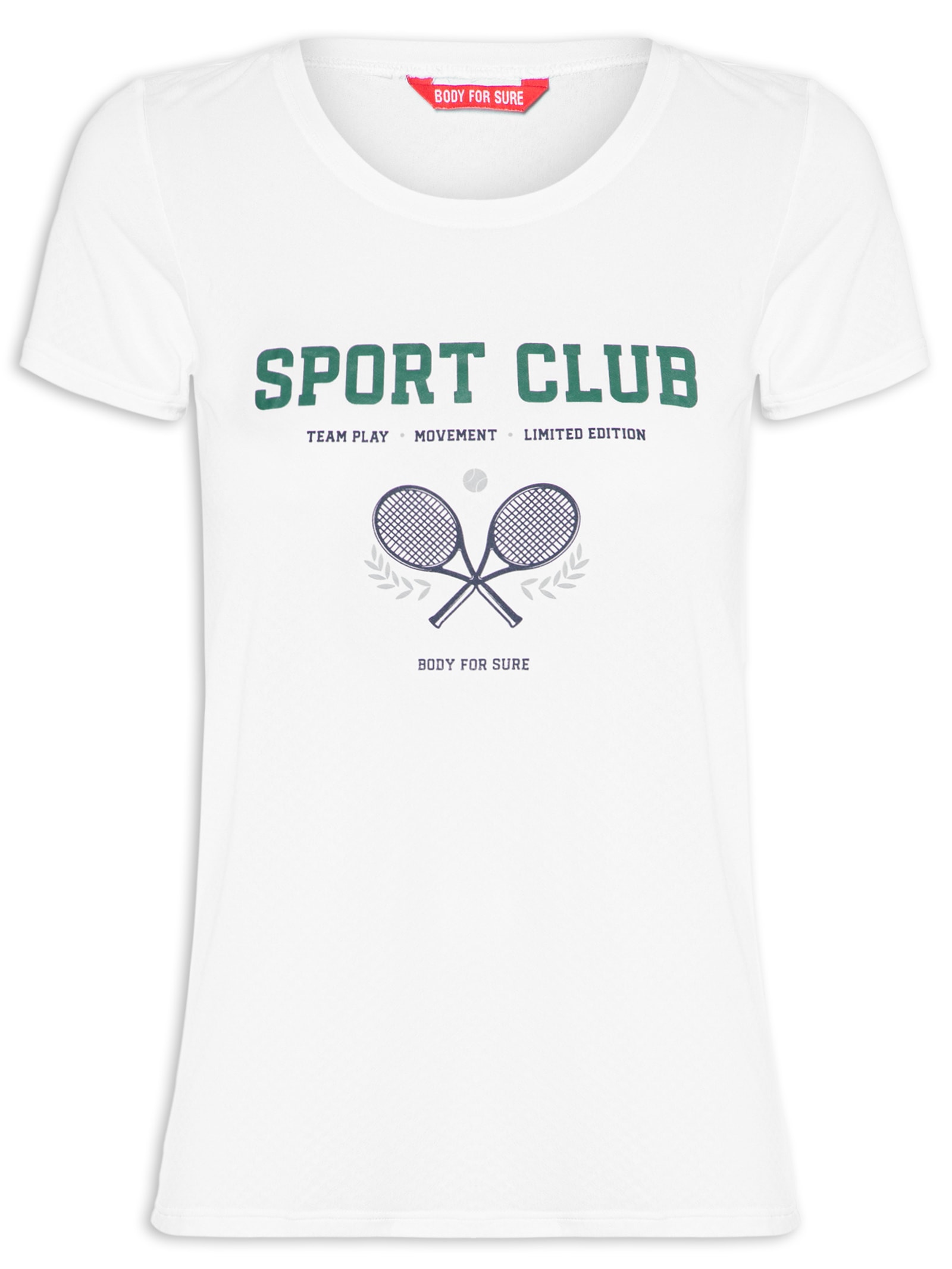 Camiseta Feminina Manga Curta Branco Body For Sure