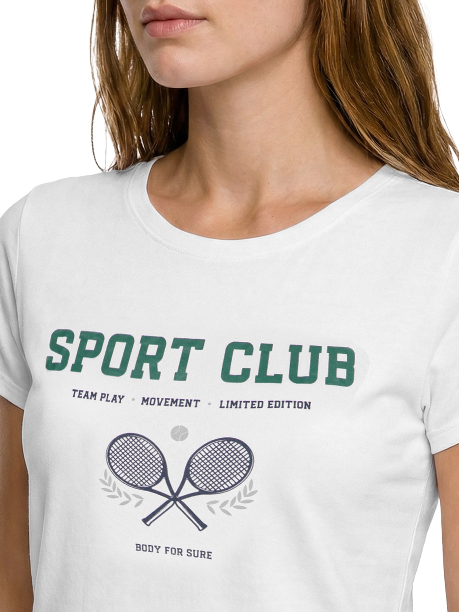 Camiseta Feminina Manga Curta Branco Body For Sure