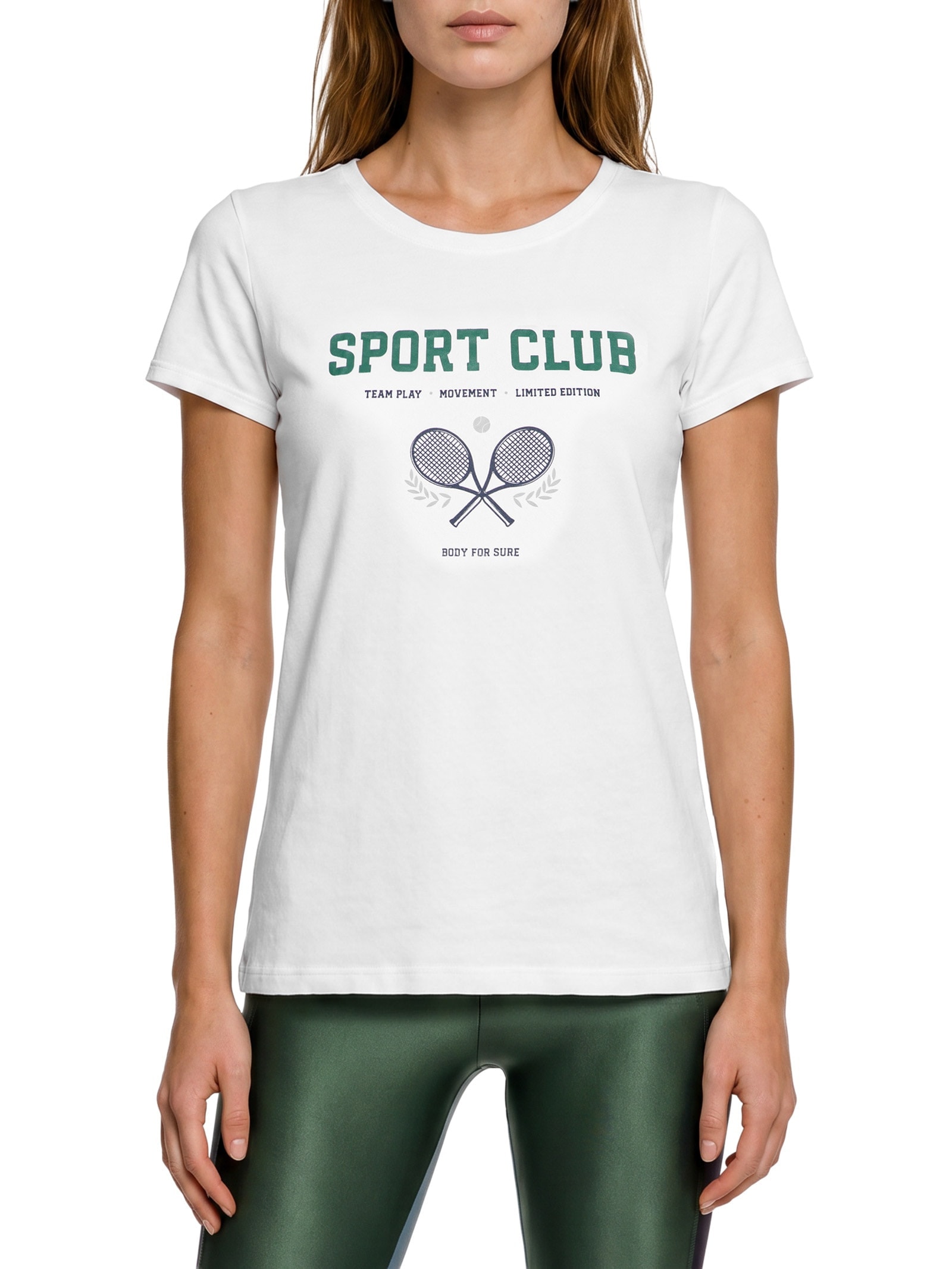 Camiseta Feminina Manga Curta Branco Body For Sure