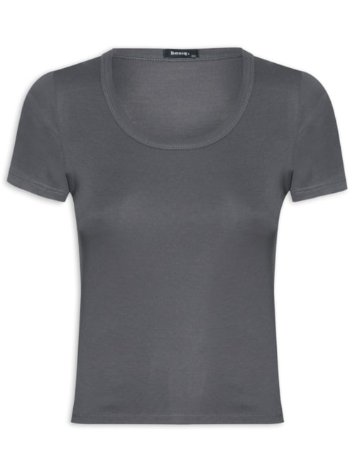 Camiseta Feminina Manga Curta – Cinza