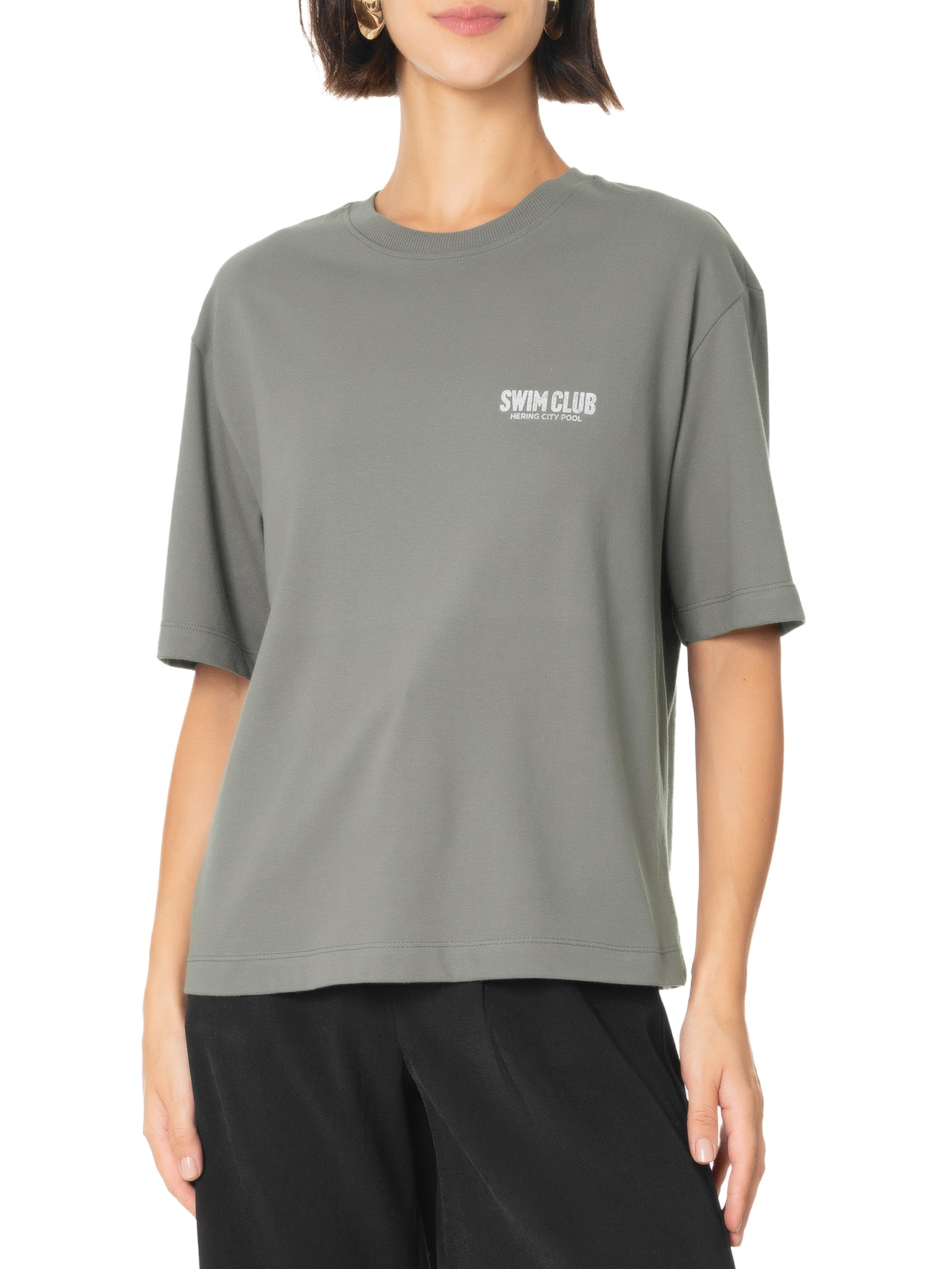 Camiseta Feminina Manga Curta Cinza Hering