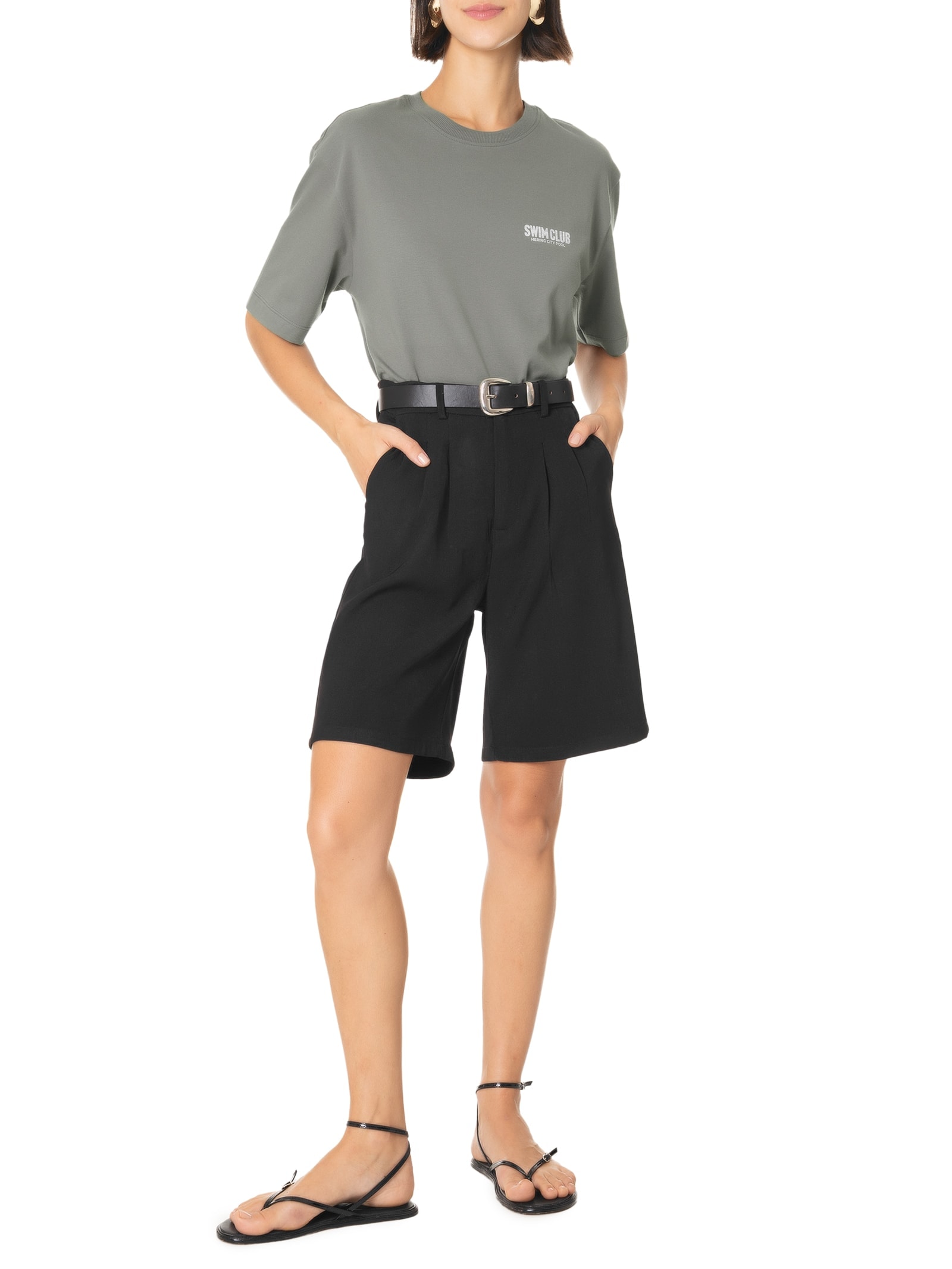 Camiseta Feminina Manga Curta Cinza Hering
