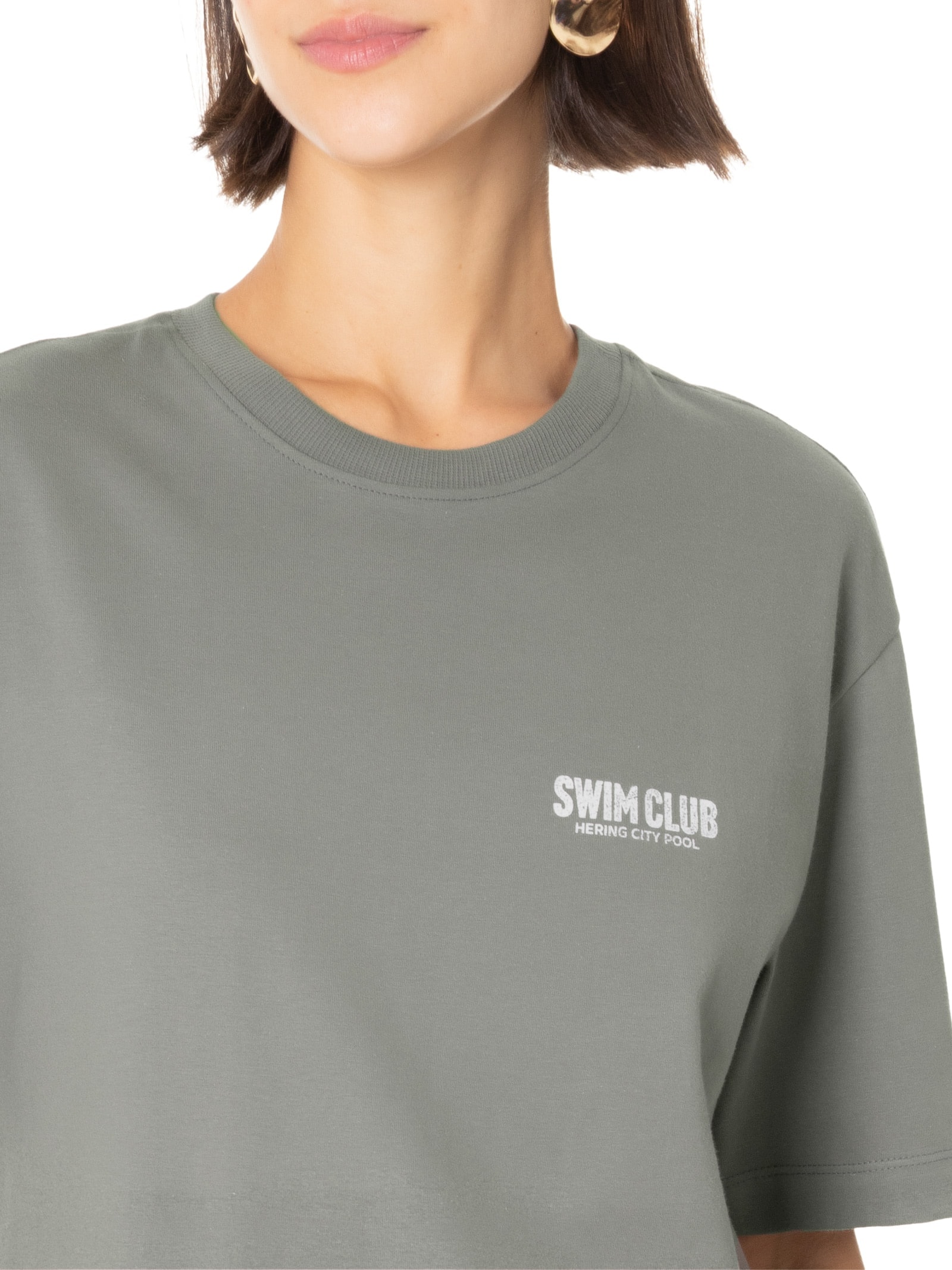 Camiseta Feminina Manga Curta Cinza Hering