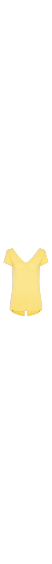 Camiseta Feminina Manga Curta Lisa - Amarelo