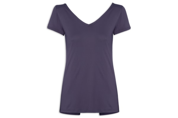 Camiseta Feminina Manga Curta Lisa - Azul 