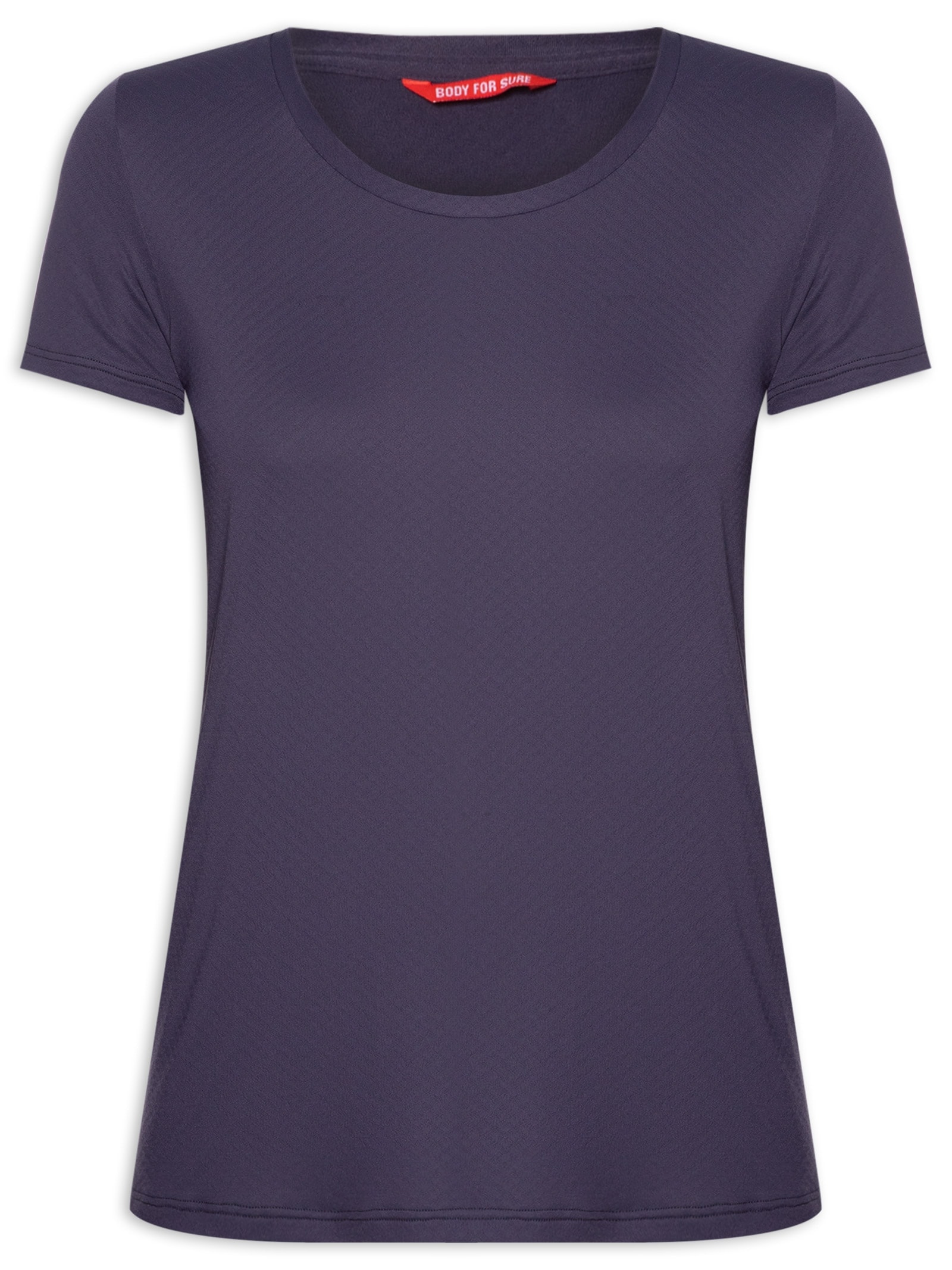 Camiseta Feminina Manga Curta Lisa Azul Body For Sure